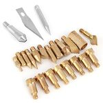 23PCS Wood Burning Kit Soldering Iron Craft Brass Pen Tips Set Stencil Pyrography Working Carving Tool
