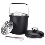 flybold Small Ice Bucket for Parties - Ice Bucket with Lid for Cocktail Bar - Double Walled Ice Container - Portable Chiller Bin Basket - Insulated Wine Buckets for Indoor or Outdoor - Ice Cube Holder