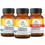 ORGANIC INDIA Turmeric 60 Veg Capsules | Strong anti-inflammatory | Enhances Skin, Bone, and Joint Health - (Pack of 3)