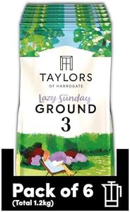 Taylors of Harrogate Lazy Sunday Ground Coffee, 200 g (Pack of 6 - Total 1.2kg)
