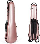 Crossrock Poly Carbon fits 4/4 Violins, Anti-Scratch Shaped Flight Case in Rose Gold(CRF4020SVRG)