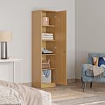 Wakefit Wardrobe | 1 Year Warranty | Cupboard, Wooden Almirah for Clothes, Wardrobe Wooden, Hunor 1 Door without Mirror, No Drawer & No Hanging Space, 18MM Panels, with Assembly (Urban Teak, Matte)