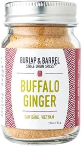 Burlap & Barrel - Buffalo Ginger - Spicy, Fruity and Intense Heirloom Ginger Powder with a Bite - Add to Stir Fries, Soups, and Teas - 1.8oz Glass Jar