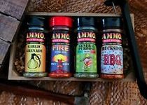 AMMO® Spice Rubs BBQ Grilling 4 Pack Gourmet Seasoning flavored Smoked rubs USA
