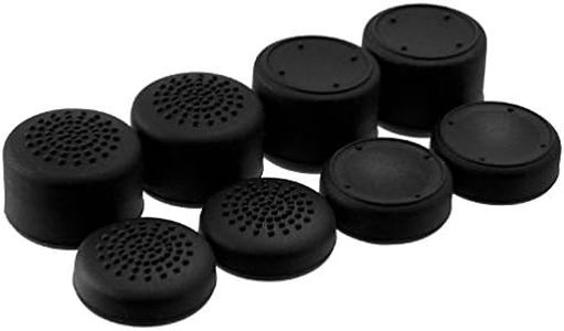 AceShot Thumb Grips (8pc) for Xbox One (Series X, S) & Steamdeck by Foamy Lizard – Sweat Free 100% Silicone Precision Raised Antislip Rubber Analog Stick Grips for Xbox One Controller (8 Grips) Black