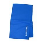 MISSION On-the-Go Cooling Towel, Blue - Soft, Lightweight Fabric - Cools Up to 2 Hours - UPF 50 Sun Protection - Machine Washable