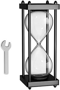 Empty Hourglass Fillable, 10 Inch Large Black Wooden Frame DIY Sand Timer, Unity Sand Hourglass for Wedding Ceremony Set, Without Sand Clock, Antique Hour Glass Sandglass for Desk Home Office Decor