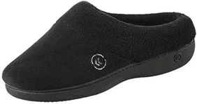 isotoner Women's Classic Hoodback W Memory Foam Slip on Slipper, Black, Numeric_7_Point_5 8