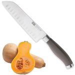 Taylors Eye Witness Syracuse Oriental Santoku Kitchen Knife - Professional 18cm/7 Inch Cutting Edge, Multi Use. Ultra Fine Dimpled, Razor Sharp Blade. Soft Textured Grey Handle, Excellent Grip.