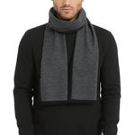 CUDDLE DREAMS Men's Silk Scarves for Winter, 100% Mulberry Silk Brushed, Luxuriously Soft & Warm (Chevron Black)