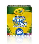 Crayola Super Tips Washable Markers, 100 Count, Bulk, Great for Kids