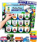 Potty TIME Adventures Potty Training Chart for Toddlers Toilet Training Advent Game Behavior Reward Chart by Lil ADVENTS - 14 Wooden Stacking Block Toys, Car Stickers, Activity Board (Busy Vehicles)