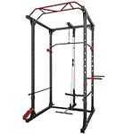 Strongway® Multi-Gym Power Cage with Dual Pulley System Pull Up Bar Squat Rack Power Rack Weight Lifting Home Gym Fitness