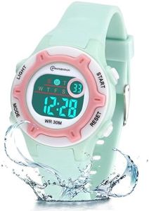 DTKID Digital Kids Watch 30 M Waterproof, 7 Color Lights Time Teaching Watch Easy to Read for Girls Boy 5-16