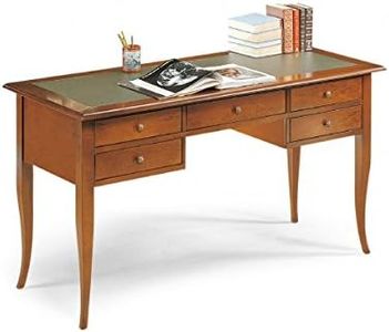 Scrivania in legno con ripiano superiore in pelle da 150 cm