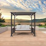 PURPLE LEAF 3-Seat Porch Swing Outd