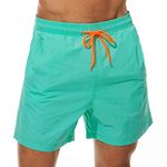 Dissolving Swim Trunks Prank Shorts Funny Gift for Brother Boyfriend Bachelor Beach Party in The Swimming Pool, Cyan Blue, Medium