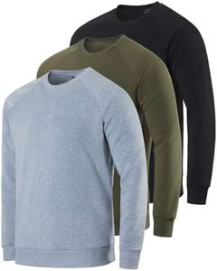 3 Pack: Men's Big and Tall Heavy weight King Size Fleece Long Sleeve Crew Neck Pullover Sweatshirt Sweater Soft Plush Active Breathable Athletic Workout Casual Warm Fashion Winter Work Set 6, 5X Tall