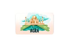 AVI Rubber Rectangular Fridge Magnet Peach Colorful Taj Mahal Agra Travel Souvenir RFM00067