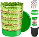 HK Seed Starter Tray, Stackable 4-Tier Mesh Sprouting Trays, Upgrade Seed Sprouting Kit with Lid & Storage Bag, Soil-Free Seed Starter Kit for Beans Alfalfa Seeds Microgreens Herbs Wheat Grass