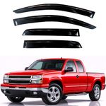KPY Rain Guards for 1999-2006 Chevrolet Silverado/GMC Sierra 1500/2500HD/3500HD Extended Cab, Out-Channel Window Visor Vent Deflector 4PC, 2007 Chevy Silverado/GMC Sierra Classic (Extended Cab Only)