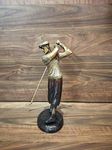 ARTVARKO Brass Golfer Shot Showpiece Figurine Idol Home Decor Office Decor Gift 9 Inches