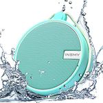 INSMY C12 IPX7 Waterproof Shower Bluetooth Speaker, Portable Small Speaker, Speakers Bluetooth Wireless Loud Clear Sound Support TF Card Suction Cup for Outdoor Kayak Canoe Beach Gift (Mint)