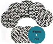 DT-DIATOOL Dry Diamond Polishing Pads 4 Inch for Granite Marble Quartz Stone Countertop Tiles 8 Pieces Grits 1500