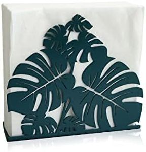 Metal Modern Green Leaves Tabletop Napkin Holder/Freestanding Tissue Dispenser, for Kitchen Countertops, Dining Table, Indoor & Outdoor…
