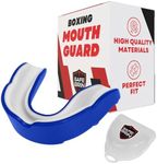 SafeGrin Pro Mouth Guard for Boxing | Essential Shock Absorbing Equipment, Custom Fit Youth Mouth Guard for Sports - Ideal Protection for Boxing, MMA, Muay Thai and More - Adult (Blue)