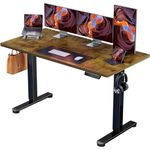ErGear Electric Standing Desk, 55‘’x28‘’ Height Adjustable Sit Stand up Desk, 4 Memory Computer Home Office Desk Standing Table with Splice Board (Vintage Brown)