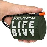 Go Time Gear Life Bivy Emergency Sleeping Bag Thermal Bivy - Use as Emergency Bivy Sack, Survival Sleeping Bag, Mylar Emergency Blanket