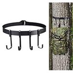 Mokylor 2 Pack Treestand Strap Gear Hangers, Safety Harness Tree Strap Nylon Tree Strap with 8 Steel Buckle Hanging Hook for Great to Hang Hunting Equipment on Trees