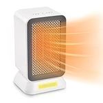 Electric Space Heater,1000w Ceramic Room Heater with Timing Function,Portable Heater for Indoor Use with Tip-Over and Overheat Protection,Small Desk Heater for Bedroom,Office,Home