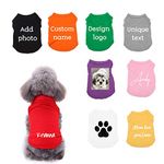 Custom Dog Shirts with Name/Photo/Logo for Small Pet Dogs Puppy Cats Kitten- Personalized Dog Clothes w Bandanas (red Dog Shirts)