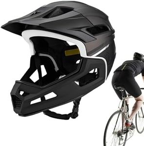 Full Face Bike Helmet - Removable Chin Pad Mountain Bike Helmet | Shock Absorption Adjustable Cycling Head Gear for Riders Men Women Bikers Cyclists Beginners