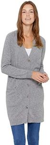 State Cashmere Button Front Fashion Cardigan - Long Sweater/Sweater Dress for Women Made with 100% Pure Cashmere Sourced from Inner Mongolia Goats - Soft, Lightweight - (Heather Grey, Large)