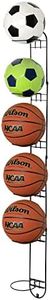 MyGift Modern Black Metal Sports Ball Storage Rack, Medicine Ball, Basketball, Soccer Ball, Volleyball Wall Holder for Gym or Garage