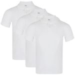 KHIM Pack of 3 Polo Shirts School Uniform PE Outdoor Sportswear Childern Boys Girls Kids Age 2-14 White