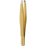 Revlon Hair Removal Tweezer, Gold Series Slant Titanium Coated, Diamond Particles For Maximum Grip, High Precision Tweezers for Men, Women & Kids ( Pack of 1)