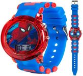 Accutime Marvel Spider-Man Digital Watch for Kids, Red/Blue, Digital Quartz