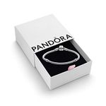 Pandora Moments Women's Sterling Silver Iconic Snake Chain Bracelet for Charms, Size 16, With Gift Box