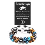BOCHOI Graduation Gifts for Him 2024 Graduation Bracelet Gifts for Son/Grandson/Boyfriend/Brother/Boys, Natural Stone Tiger Eye Bracelets for Men Teens Bracelet for Men Inspirational Gifts Natural Stone Healing Bracelet Encouragement Relaxing Cheer Up Bracelet Gifts for Friends Students