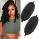 Viovian Springy Afro Twist Hair 12 inch 2 Packs Pre-Stretched Marley Twist Braiding Hair for Faux Locs Synthetic Protective Spring Twist Hair Extensions for Black Women (1B#)