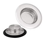 Sink Stopper X 1, Sink Strainer X 1, CISHNOU Stainless Steel Anti-Clogging Kitchen Sink Stoppers Sink Drain Strainers Set