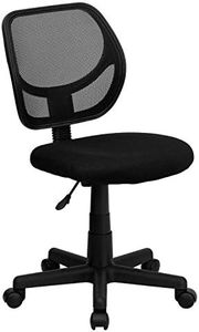 Flash Furniture Low Back Black Mesh Swivel Task Office Chair with Curved Square Back, BIFMA Certified