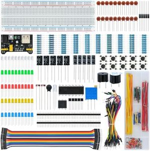 WWZMDiB 438 Pcs Electronics Breadboard Kit Beginner Starter Kit Compatible with Arduino,STM32,Raspberry Pi