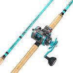 Sougayilang Inshore Fishing Rod Combo with Line Counter Fishing Reel Suitable for Catfish, Salmon/Steelhead, Striper Bass Fishing - Right Handled,