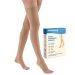 Varicosewel Medical Compression Stockings Class 2 (23–32 mmHg) | Mid Thigh Length Open Toe | Comfortable & Durable Support Stockings for Running, Cycling, Boosts Blood Circulation & Recovery | For Men & Women (XXL)