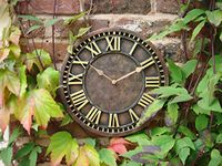 HH Home Hut Outdoor indoor Garden Wall Clock Hand Painted church clock 30cm rust